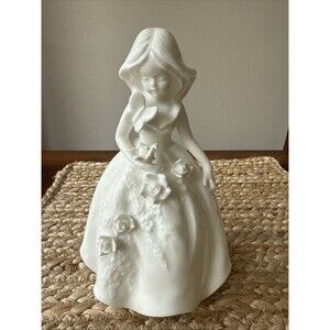 Vintage White Fine Bone China Girl Butterfly/Flower Figurine By Andrea By Sadak